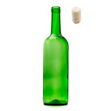 Skleněná láhev na víno BORDEAUX zelená 750 ml s korkem