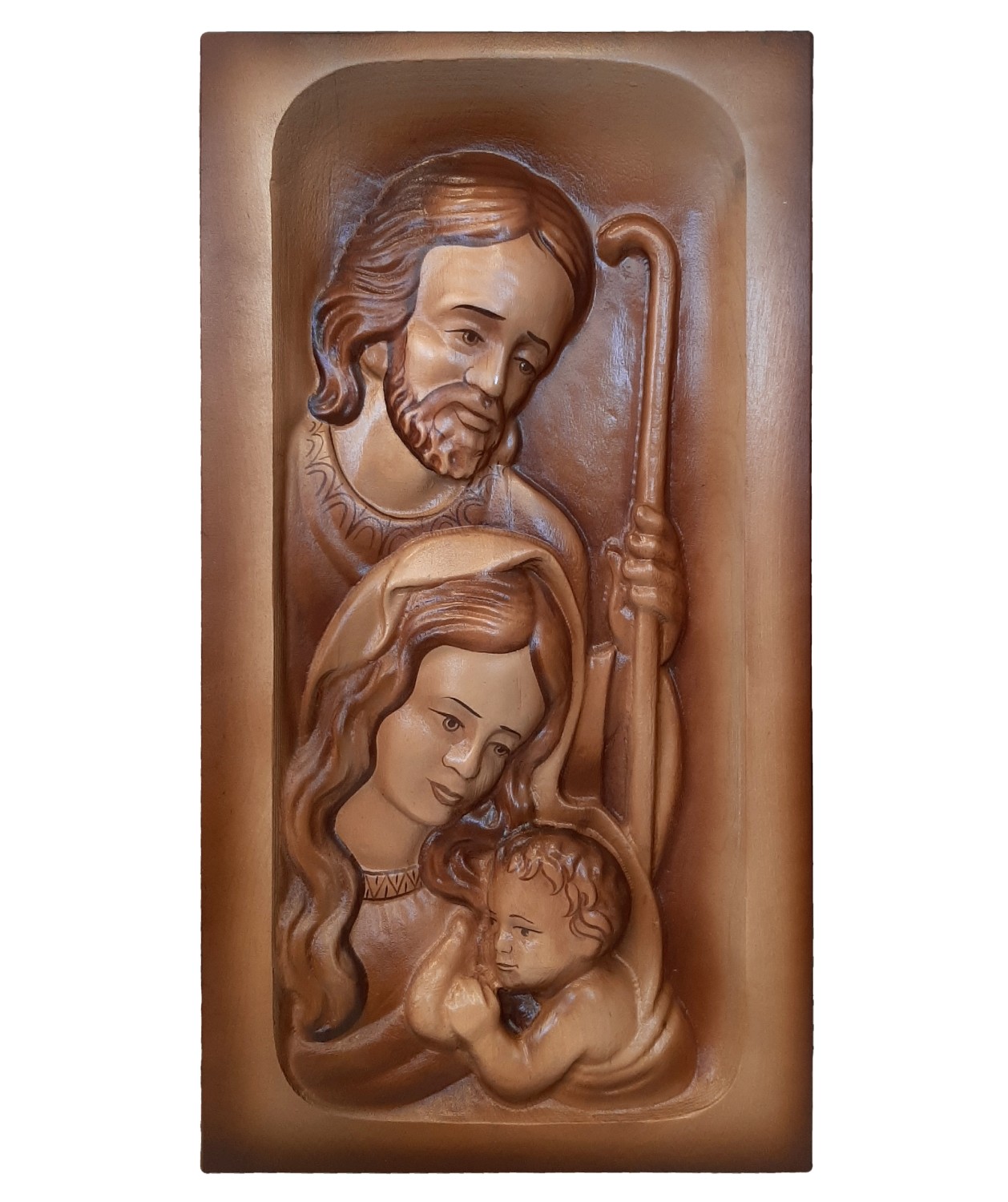 Dřevěný obraz svaté rodiny 75 x 35 cm