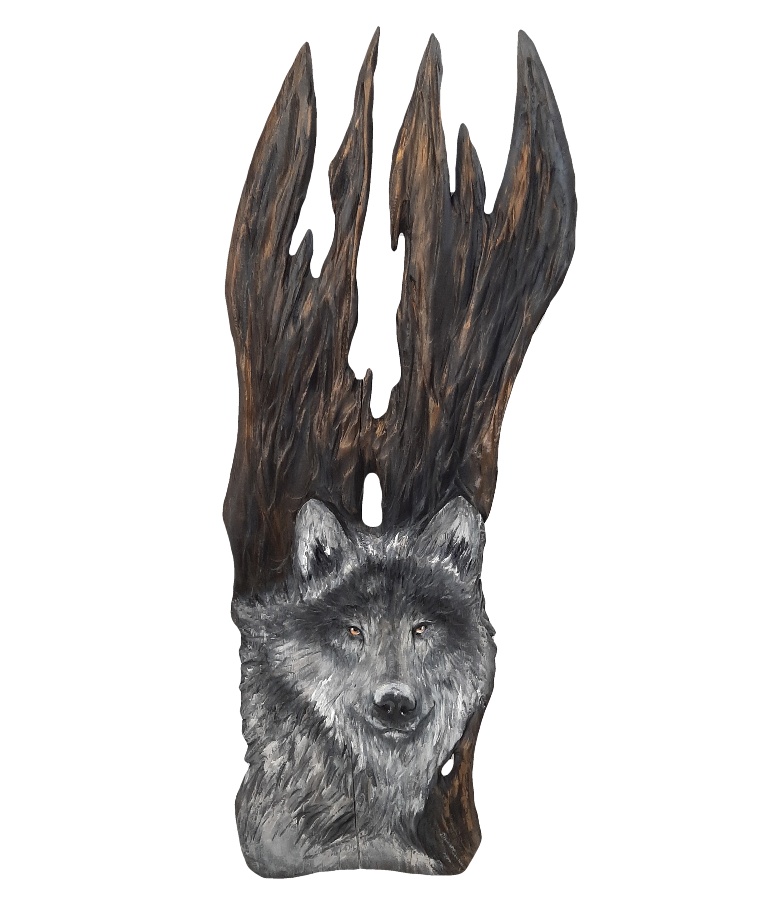 Dřevěný obraz - vlk