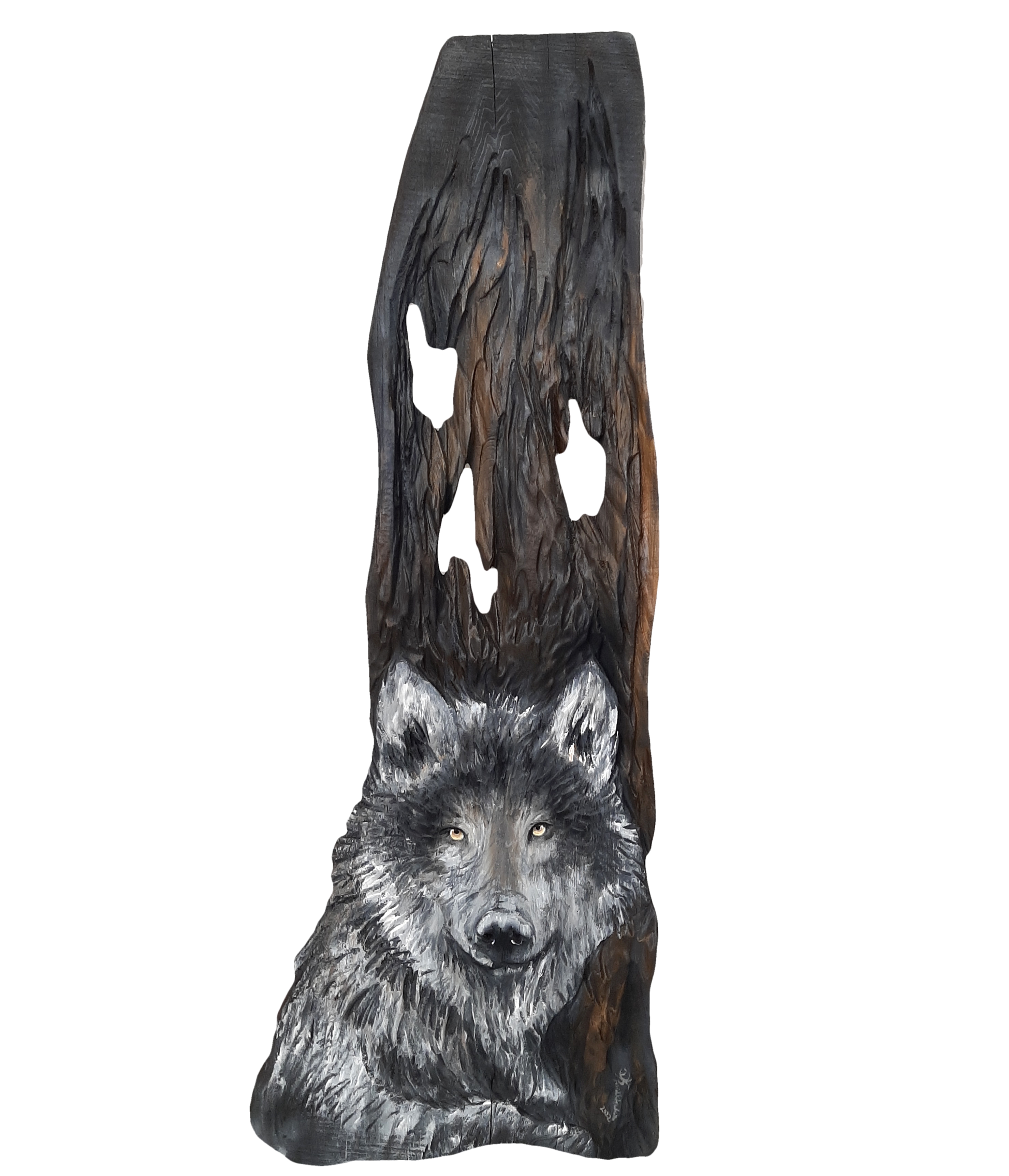 Dřevěný obraz - vlk