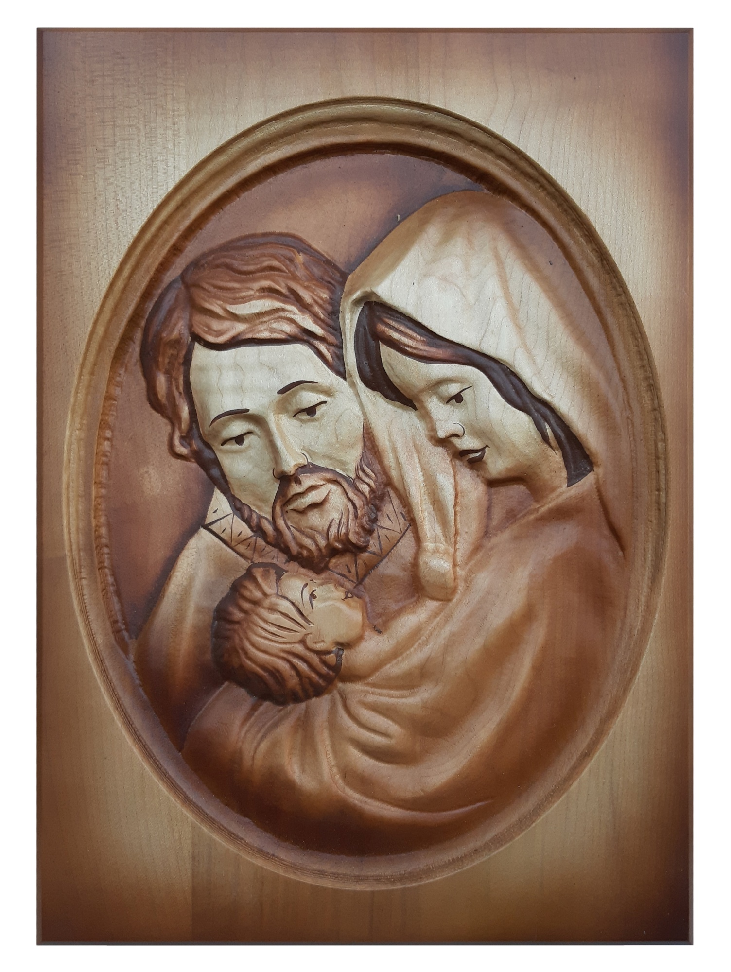 Vyřezávaný obraz svaté rodiny 25 x 35 cm