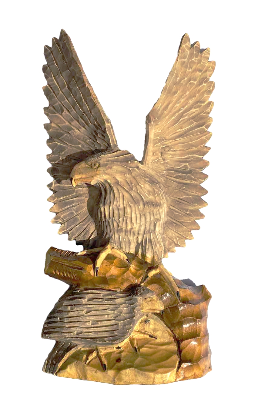 Dřevěná socha orla typ2 - 37x22cm