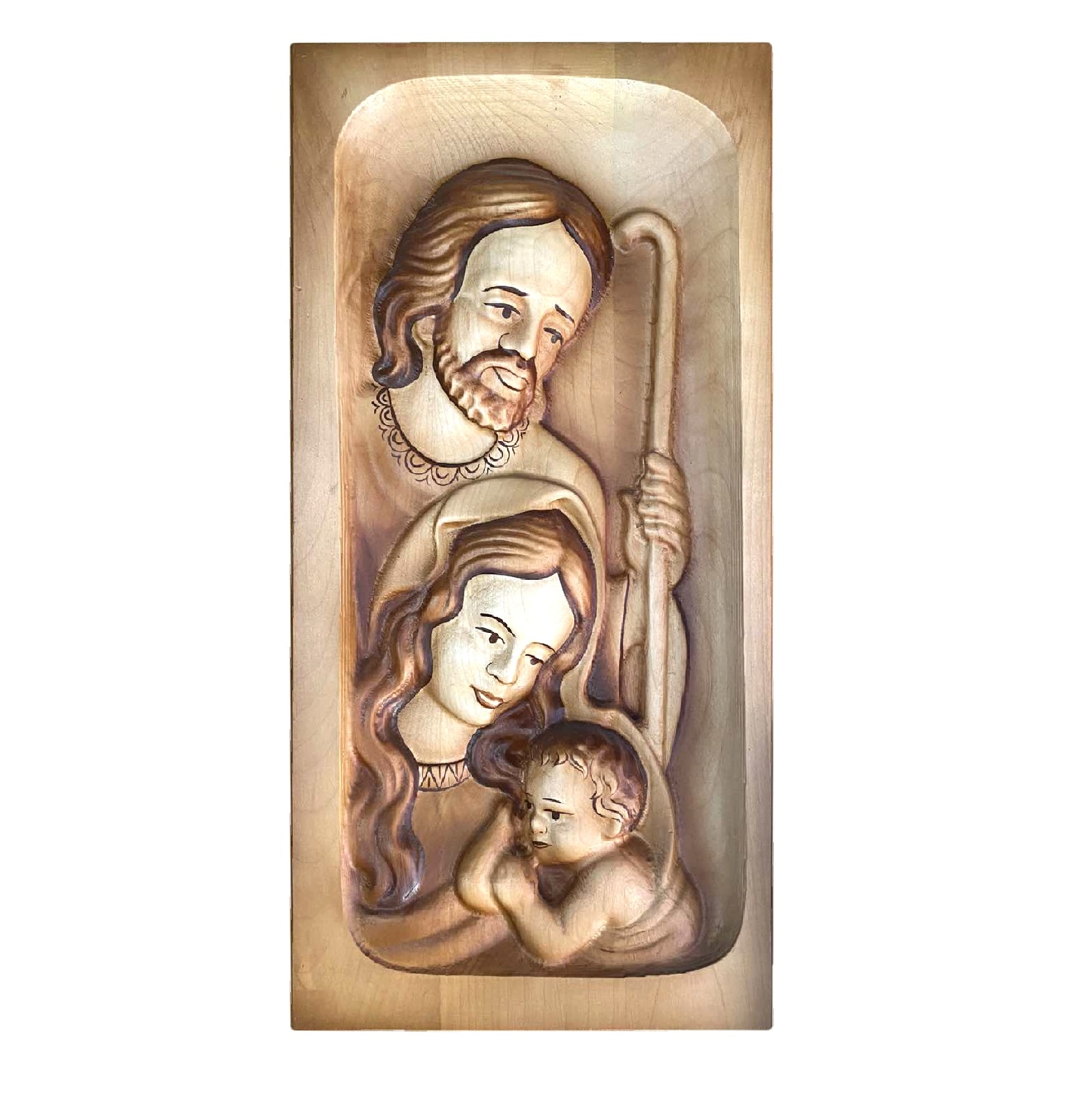 Dřevěný obraz Svaté rodiny 20x42cm