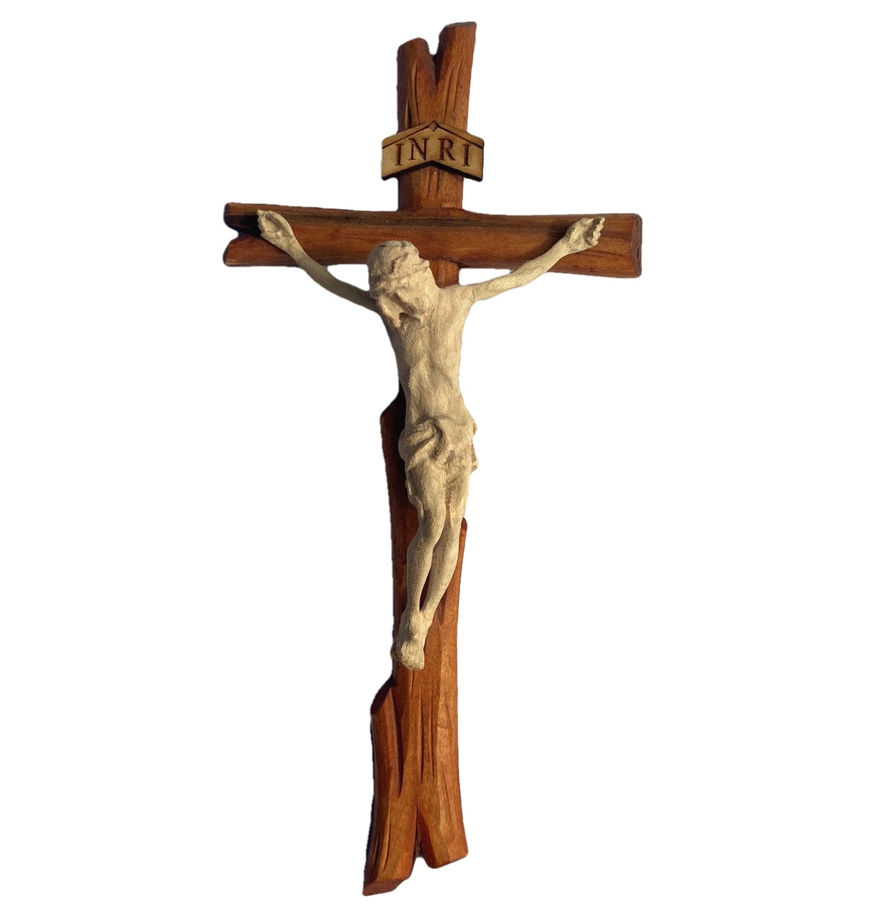 Dřevěný kříž s Ježíšem INRI 13x24cm