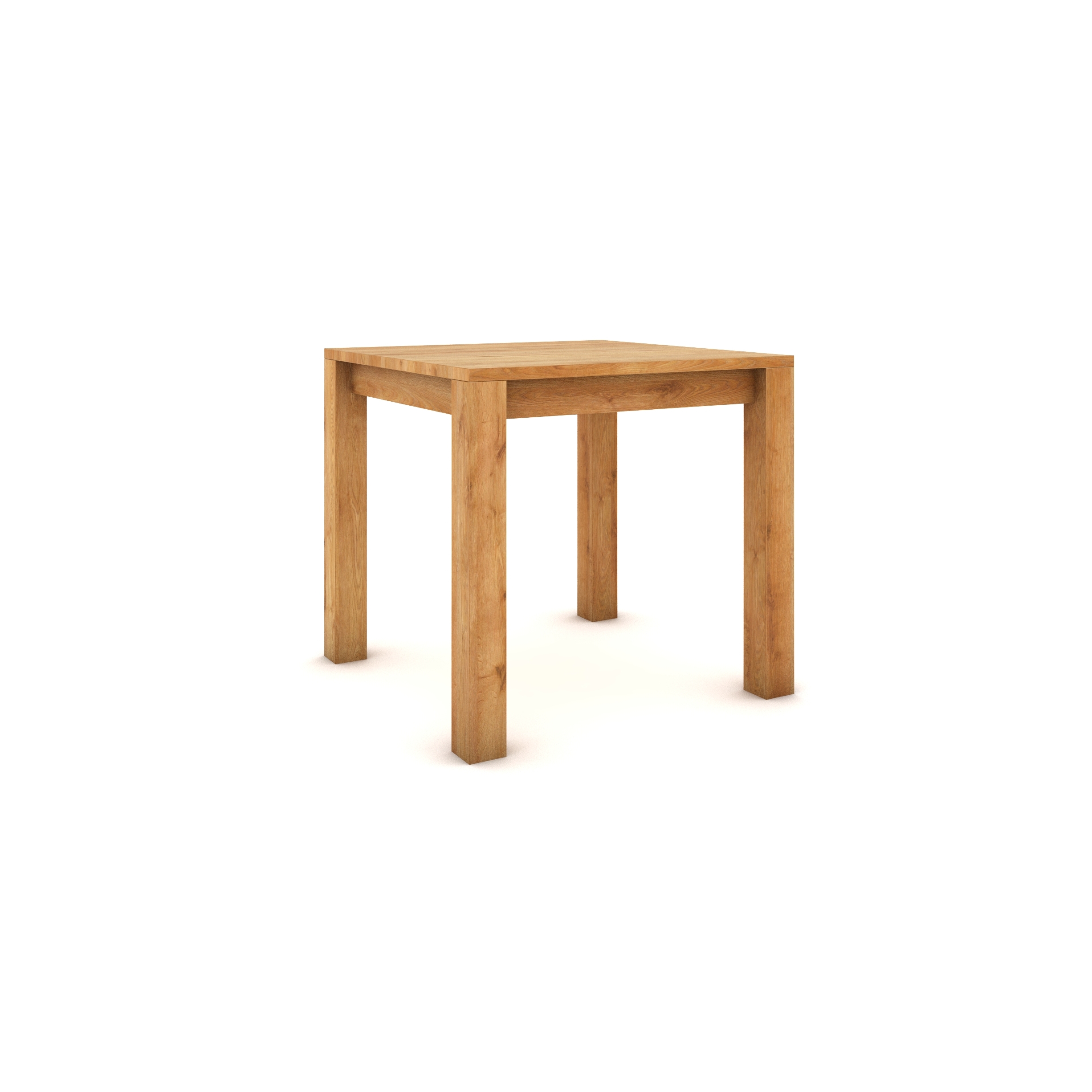 Dubový stůl 80 x 80 cm, přírodní, hedvábně polomatný