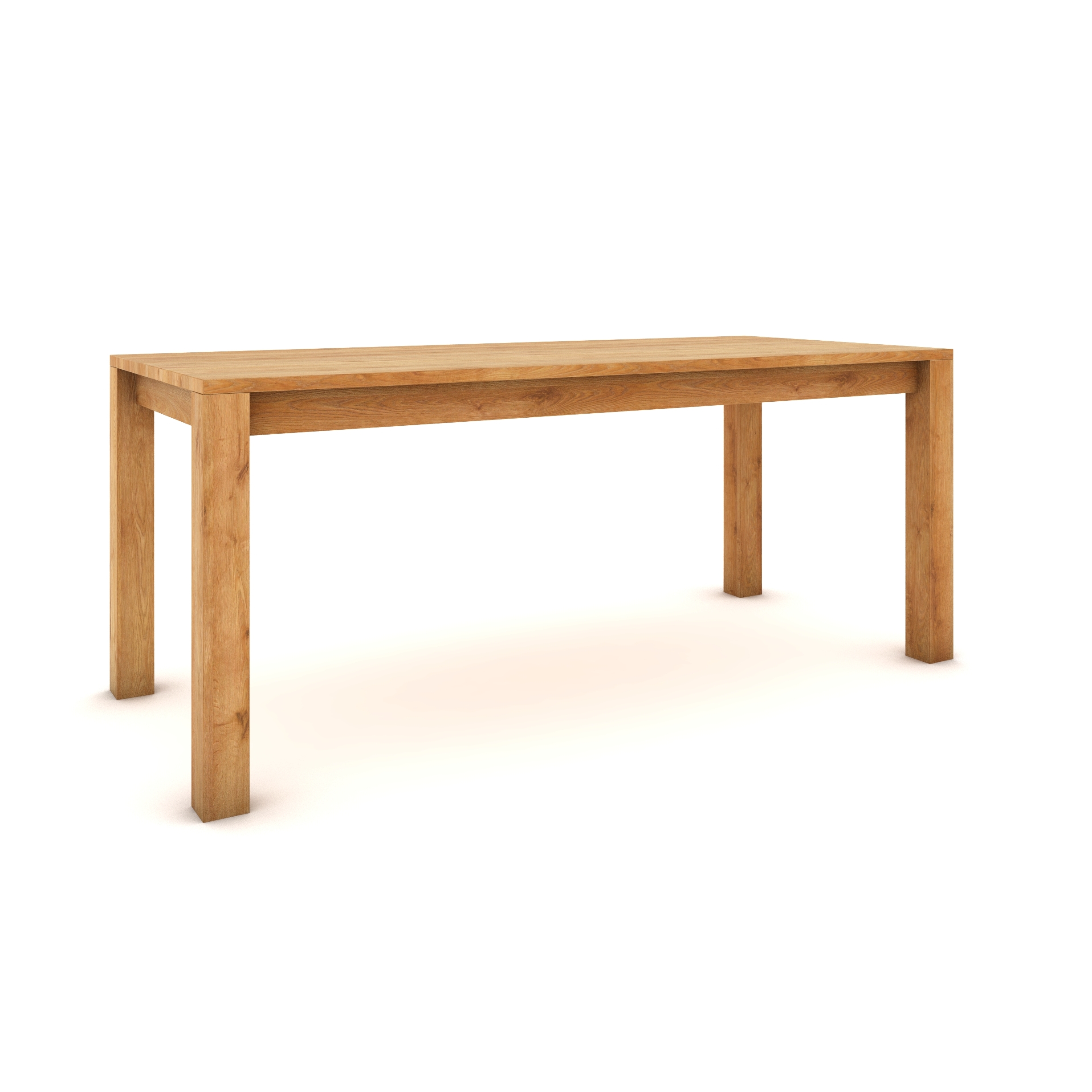 Dubový stůl 180 x 80 cm , přírodní, hedvábně polomatný