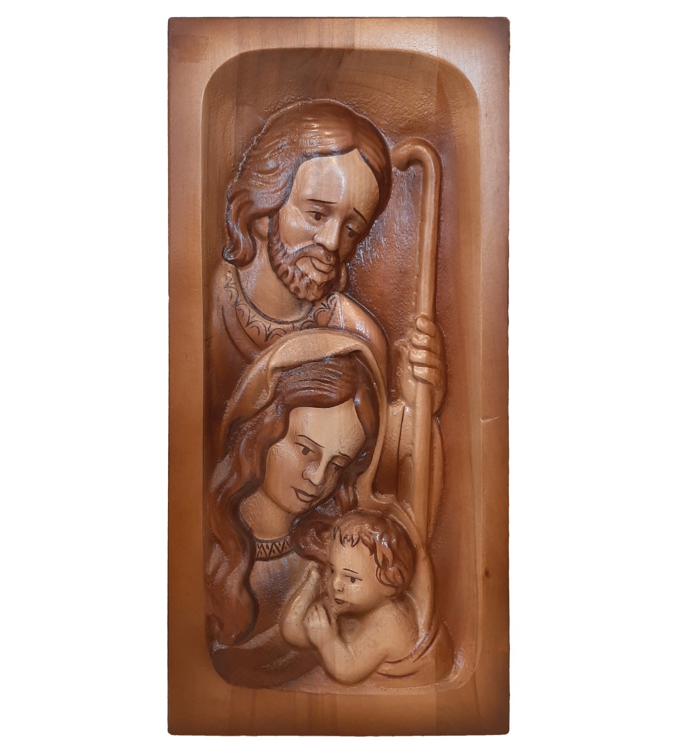 Dřevěný obraz svaté rodiny 42 x 20,5 cm