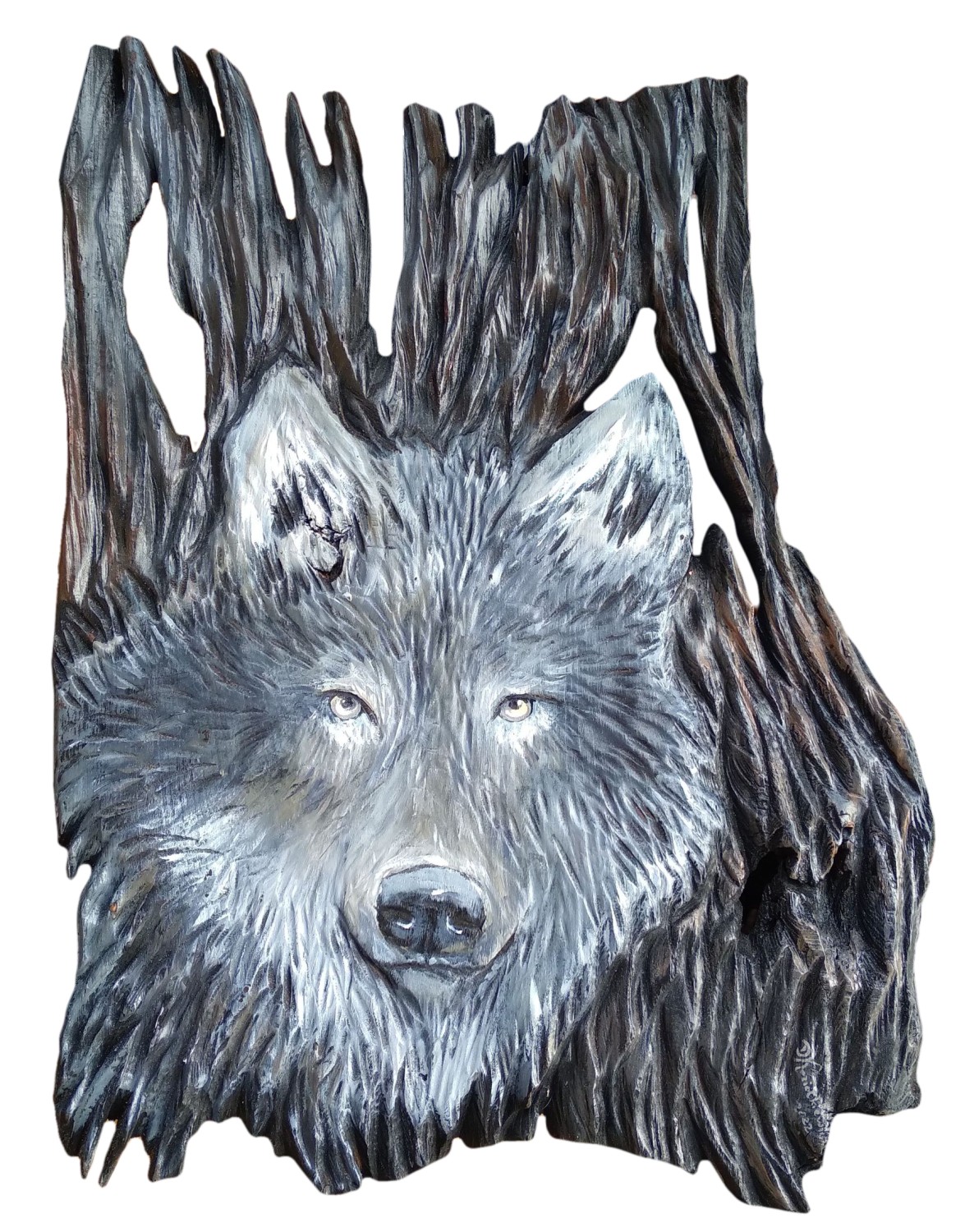 Dřevěný obraz Vlk F, 60 x 40 cm