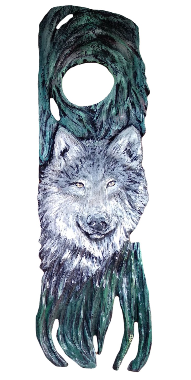 Dřevěný obraz Vlk J