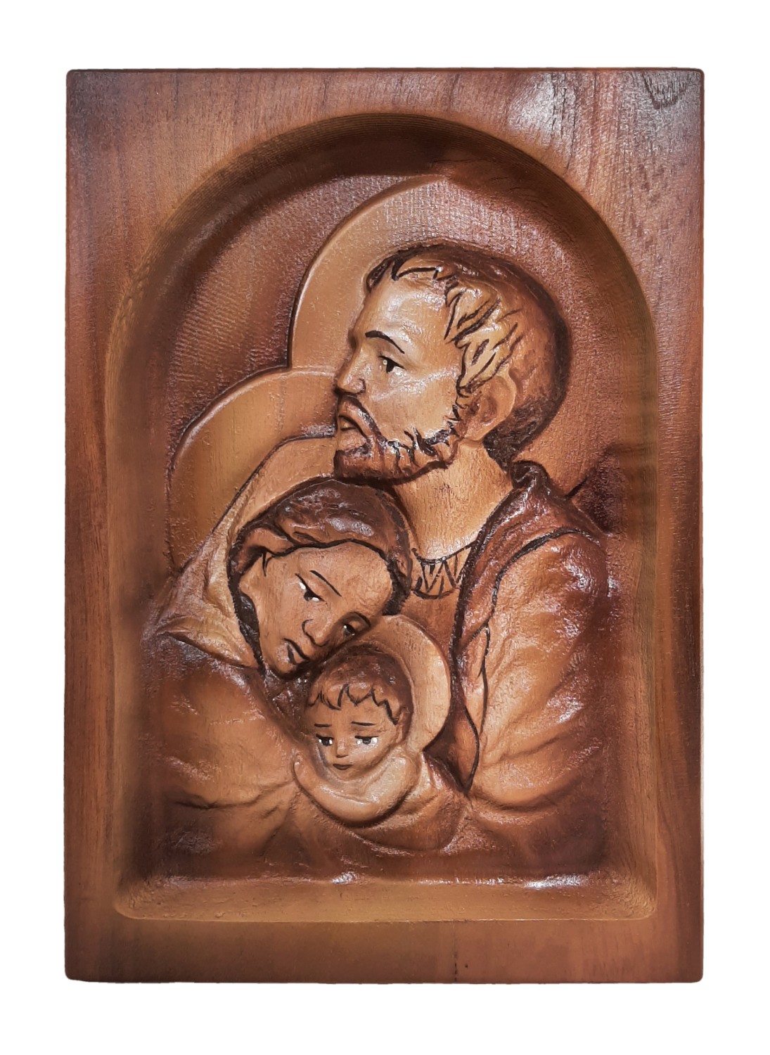 Dřevěný obraz svaté rodiny 18 x 25 cm