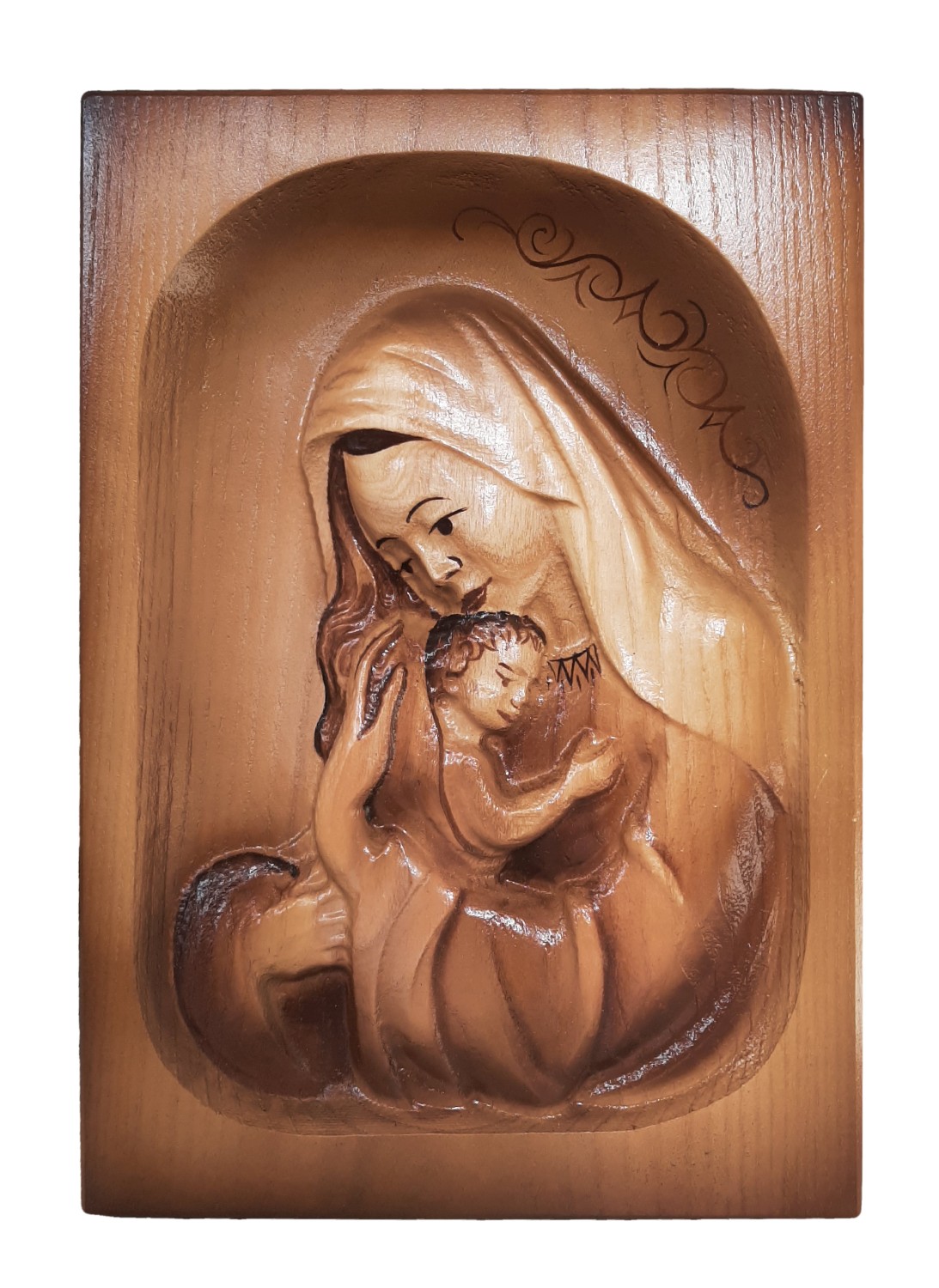Dřevěný obraz Panny Marie s Ježíškem 18 x 25 cm