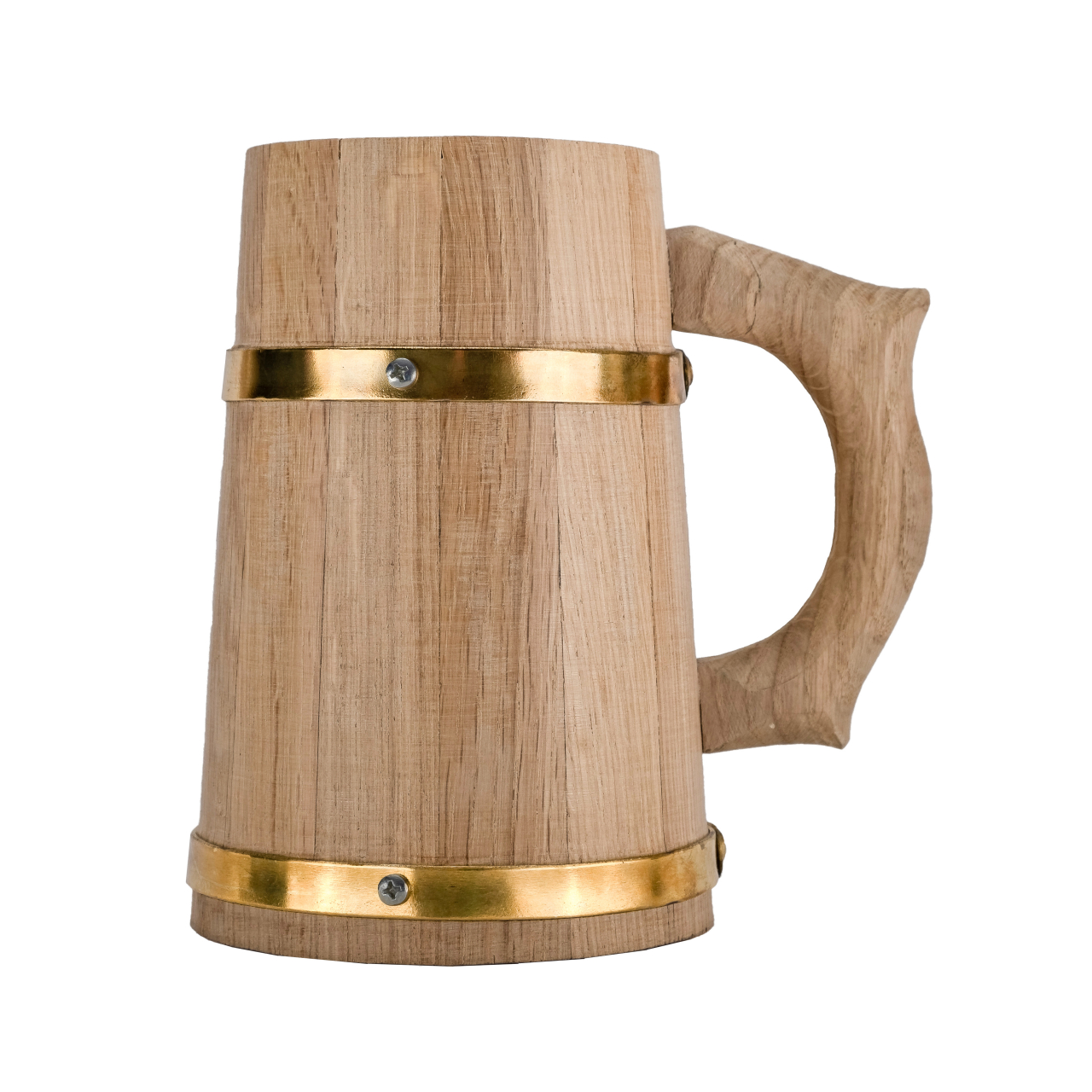 Ručně vyrobený dřevěný pohár s měděnými obručemi 0,5L