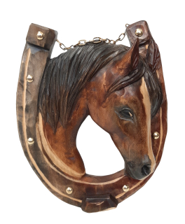 Hlava koně podkova, obraz na zavěšení s řetízkem 