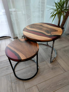 Dřevěný konferenční stolek (sada 2ks)