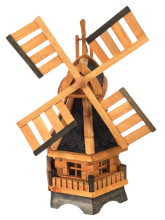 Dřevěný větrný mlýn zahradní, otočný, dekorační 73 cm