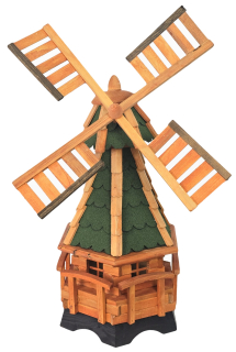 Dřevěný větrný mlýn zahradní, otočný, dekorační 95 cm