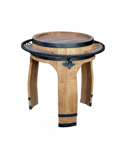 Kávový stolek - Stolek ze sudu s kováním