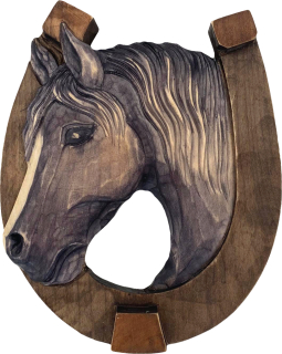 Hlava koně - podkova (malá) 22x18cm