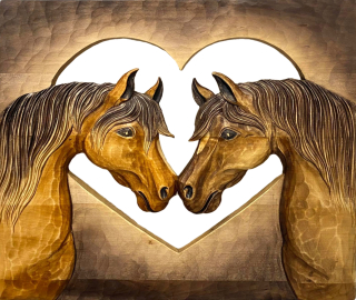 Obraz, koně v srdci (velký) 54x61cm