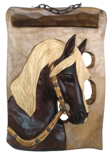 Hlava koně, obraz na zavěšení s řetízkem