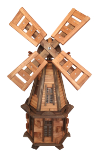 Dřevěný větrný mlýn zahradní, otočný, dekorační 110cm