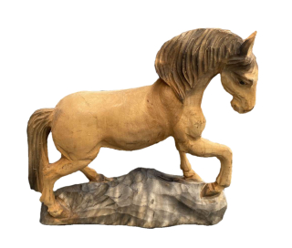 Ručně vyřezávaná socha koně 20x21cm