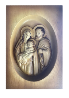 Dřevěný obraz Svaté rodiny 25x36cm