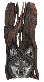 Dřevěný obraz Vlk A