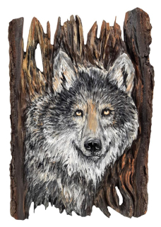 Dřevěný obraz Vlk B