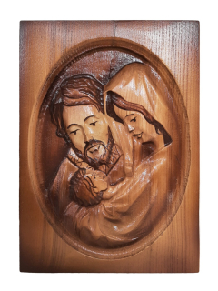 Dřevěný obraz svaté rodiny 18 x 25 cm