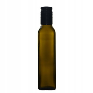 Skleněná láhev MARASCA 250 ml olivová se zátkou