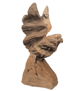 Dřevěná socha sokola 12 x 26 cm