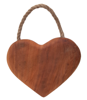Dřevěné srdce pro zavěšení 19 x 16 cm