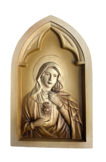Dřevěný obraz Panny Marie 25x15cm
